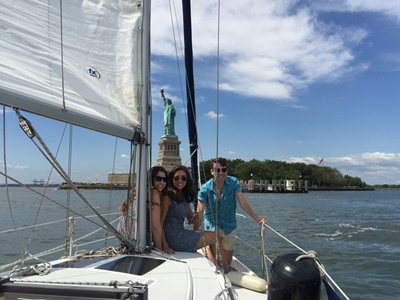 NYC charter yacht 7 statue